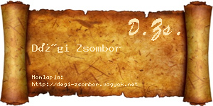 Dégi Zsombor névjegykártya